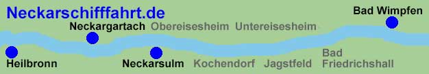 Neckarschifffahrt zwischen Heilbronn, Neckargartach, Neckarsulm und Bad Wimpfen.