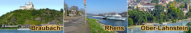 Rheinschifffahrt Koblenz, SchlossStolzenfels, Burgen-Rundfahrt Braubach, Marksburg, Lahnstein, Burg Lahneck, Spay, Rhens, Deutsches Eck, Festung Ehrenbreitstein, Vallendar